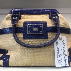 Vintage Anya hindmarch designer patent straw bag